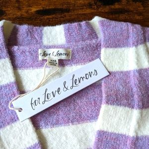 NWT For Love & Lemons Purple Stripped Cropped Vest